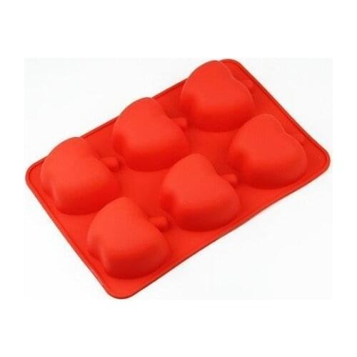 6 Apple Silicone Cake Baking Mold Cake Pan Muffin Cups Handmade Soap Moulds Biscuit Chocolate Ice Cube Tray DIY Mold