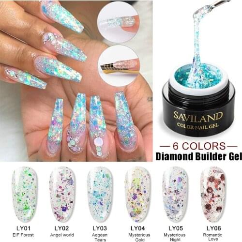 Super Glitter Diamond Builder Gel Polish UV LED Nail Art Gel Varnish Nail Extensions Nail Forms Acrylic Tips