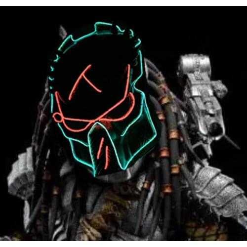 Glowing Science Fiction Film Mask Cosplay Predator EL Wire Alien Mask For Halloween