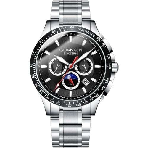 Tachymmeter Watch Man GUANQIN GJ16125 Automatic Mechanical Men Watch Date Week Luminous Sports Clock 50m Waterproof Clock Male