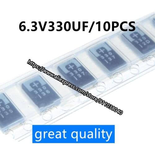 10PCS/20PCS/LOT SMD tantalum capacitor 6.3V330UF 330UF 6.3V 6V D7343 Type D NEC black