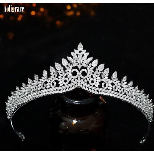 New Cubic Zirconia Tiaras and Crowns for Women Birthday Party Pageant Princess Headpieces Bridal Sweet 16 Hair Accessories