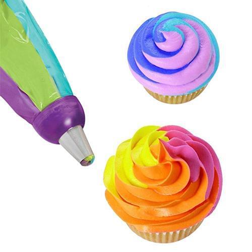 Dessert Decorators NEW Tri-color Cream Nozzle Coupler Icing Piping Bag Converter Cupcake Cake Decorating Tools 3 Color