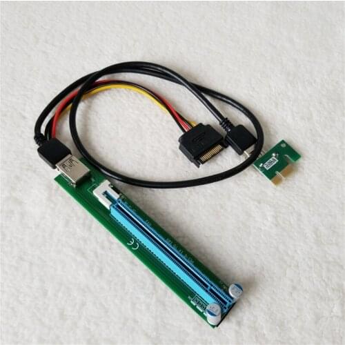USB 3.0 PCI-E Express Cable 6Pin Graphics Card 1x to 16x Extender Riser Board Card Adapter with SATA Cable for BTC Miner DIY
