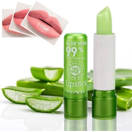 1PC Moisture Melt Lip Balm Long-Lasting Aloe Vera Lipstick Color Mood Changing Long Lasting Moisturizing Lipstick Anti Aging