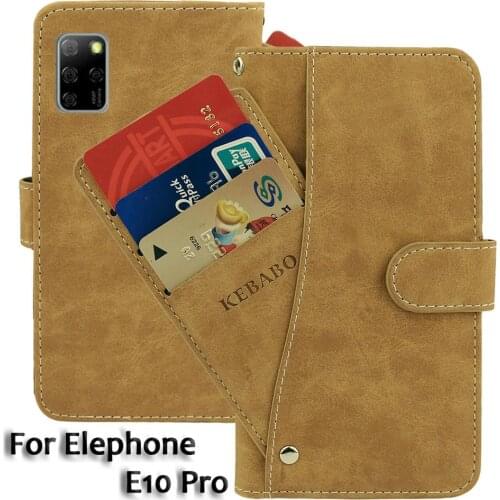 Vintage Leather Wallet Elephone E10 Pro Case 6.55" Flip Luxury Card Slots Cover Magnet Phone Protective Cases Bags