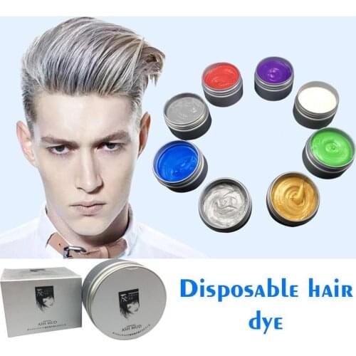 Temporary Hair Color Wax Dye Styling DIY Hair Cream Women Hair Grandma Paste Hair Mud Silver Gel Wax Coloring Dye Grey Heal L2H2