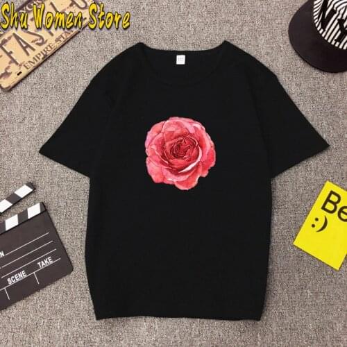 Women Flower Lady Fashion Short Sleeve Aesthetic Clothes Summer Shirt T-shirts Top T Graphic Female Ladies Womens Tee T-Shirt