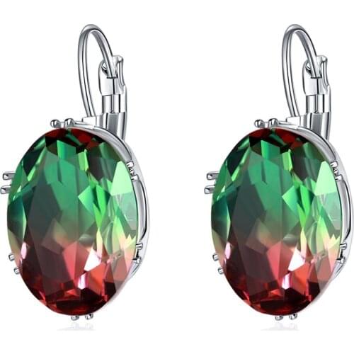 8Seasons Fashion Gradient Crystal Dangle Earrings For Women Party Gifts Metal Metal Zircon Drop Earrings Jewelry Accessories