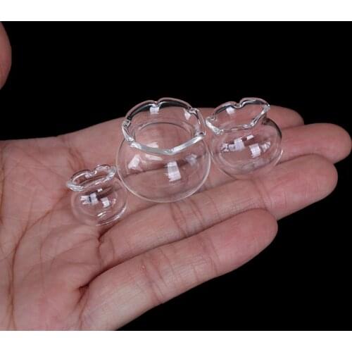 1:12 Dollhouse Miniature Glass Fish Tank Transparent Aquarium Dollhouse Home Ornaments Kids Toys Doll Toy Gift Pretend Play Toys