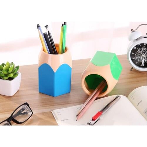 1PCS Creative Removable Pen Vase Pencil Pot Makeup Brush Pen Holder Stationery Desk Office Tidy Container Storage Bucket