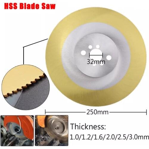 250mm HSS Circular Saw Blades TiN-Coated For Steel Copper Iron Aluminum Metal Pipe Cutting High Speed Steel Cutting Disc Power