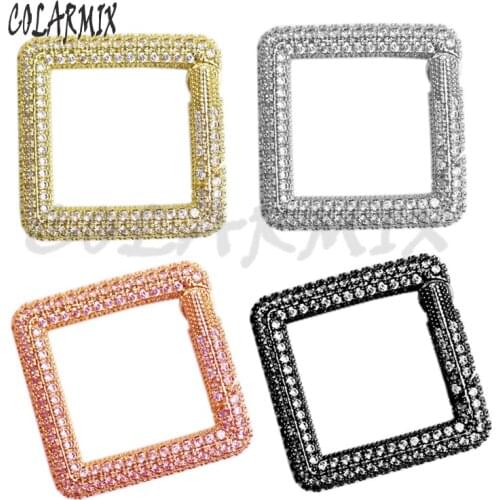 6Pcs Zircon Geometric carabiner pendants accessories for jewelry making multi-kinds fashion necklace pendants for women 50943