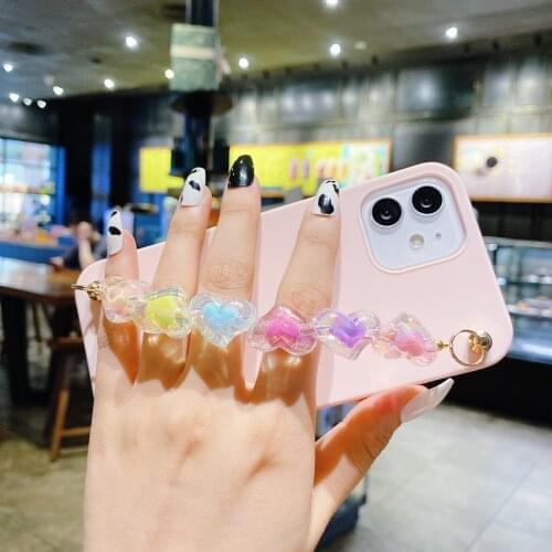 A32 A52 A72 A02S Case Soft Cover On For Samsung Galaxy A 12 32 52 A02 A12 A22 A82 5G Coque Heart Wrist Strap Chain Phone Fundas