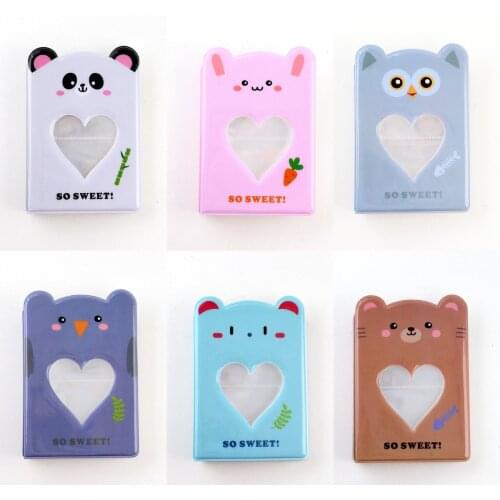 64 Photos small photo album 3 Inch Cartoon Picture Case Storage Name Card Book Photo Album Card Photocard Name Card ID Holder