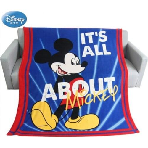 Disney Green Striped Mickey Light Plush Thrown On The Bed / Sofa / Light And Soft Blanket about 130X160cm Size