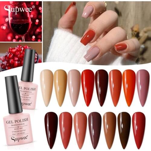 Supwee 2PCS/Set Nail Gel Polish For Manicure UV Gel Varnish For Nail Art Painting Gel Nail Enamel For Nail Design Need Nail Lamp