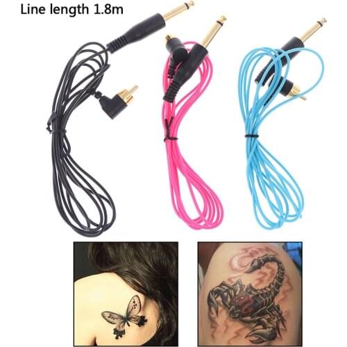 Hot Selling New 90 Degree Right Angled Tattoo Rca Cord Plug Clip Cord Silicone Cable Converter With Silicone Cable 3 Colors