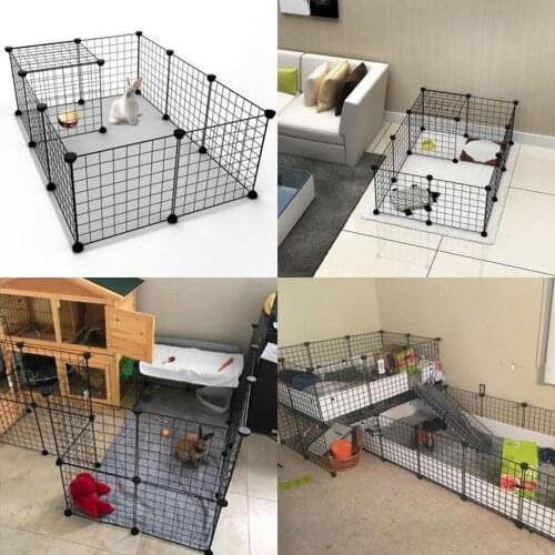 6pcs/8pcs 35x35cm Pet Fence Cages Iron Pet Fences For Small Dogs Pet Dog Crates Folding Metal Dog Crate Cage For Dogs Cat Rabbit