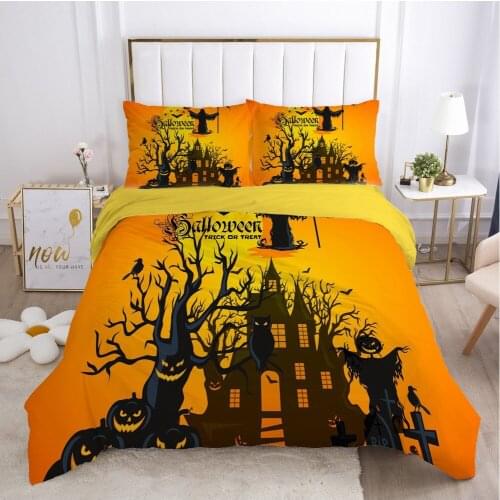 3D Cartoon Quilt Covers Pillowcase Bedding Set Duvet Cover Sets Comforter Case Bed Linen Halloween King Queen Size Home Textile