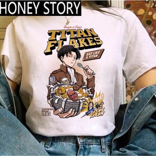 Hot Japanese Anime Attack on Titan T Shirt Women Kawaii Harajuku Cartoon Titans Attack Shingeki No Kyojin Graphic Tees Female