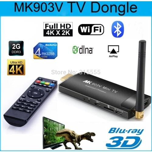 MK903V RK3288 Quad Core Android 7.1 TV Stick Ram2GB Rom 8GB 4K*2K H.265 2.4GHz/5GHz Dual WiFi OTG USB 1080P HD TV Dongle
