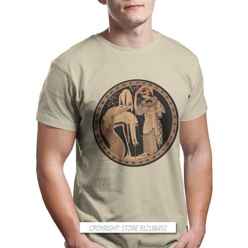 Men Greek Mythology Ares Ancient Folklore Ofertas T-Shirt Athena And The Serpent Of Colchis Pure Cotton Graphic Streetwear