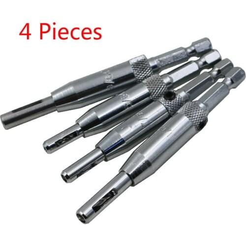 JUSTINLAU 4 pcs HSS Self Centering Hinge Drill Bits Set Door Cabinet 5/64" 7/64" 9/64" 11/64" Center Drill Bit