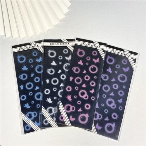 Colorful Dream Bubble Butterfly Cute Stickers Korean Ins Children DIY Paster Star Idols Photo Stationery Decorative Sticker