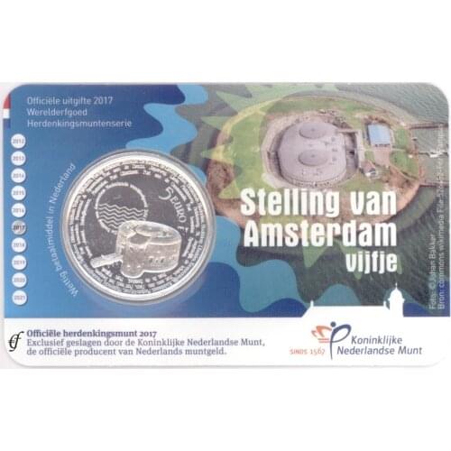 Netherlands 2017 Amsterdam Defense Line 5 Euro Silver Plated Commemorative Coin 100% Original Coins Real Euro Coin