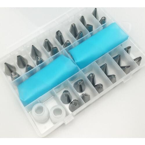 New Practical 32Pcs/set DIY Length Silicone Ice Piping Cream Pastry Bag Cake Decorating Squeeze Cream Cake Baking Tools