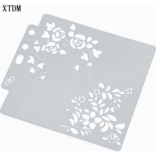 Petals falling plastic mold shield DIY cake scrapbook stencils hollow Embellishments printing lace ruler Valentines Day