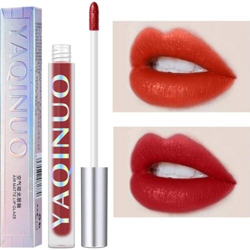 Lip Glaze Lipstick Matte Waterproof Long-Lasting Moisturizing Brighten Skin Tone 5 Colors Non-Stick Cup Beauty Lip Makeup 1Pcs