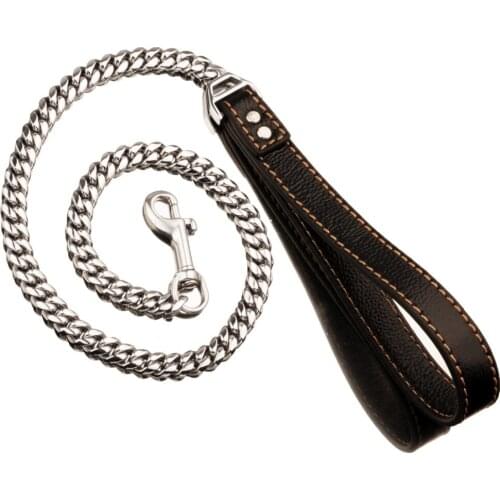 14mm Gold Sliver Stainless Steel Dog Leash Pet Chain Strong And Durable Essential For Outdoor Travel Fashionable And Beautiful