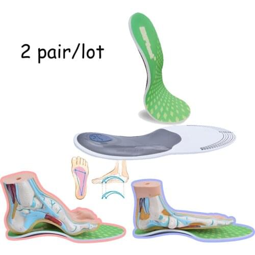 2 pair High quality orthotic insole for Flat Feet Arch Support orthopedic shoes sole Insoles for feet men and women flatfoot