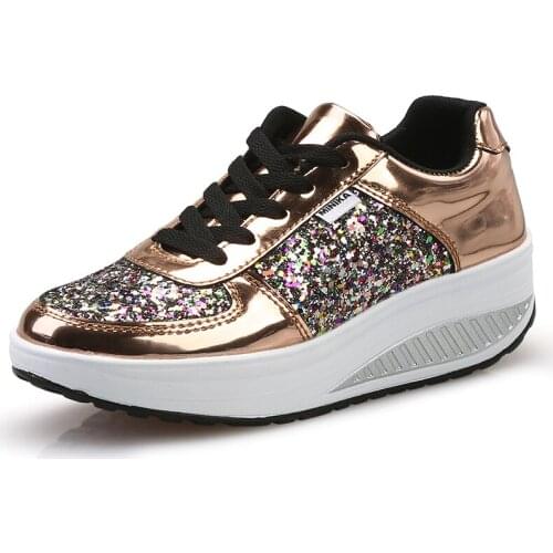 Height Increasing 4.5 cm Women Sneakers Lightweight Running Woman Shoes Outdoor Golden Walking Jogging Trainers Gym Fitness 8.5