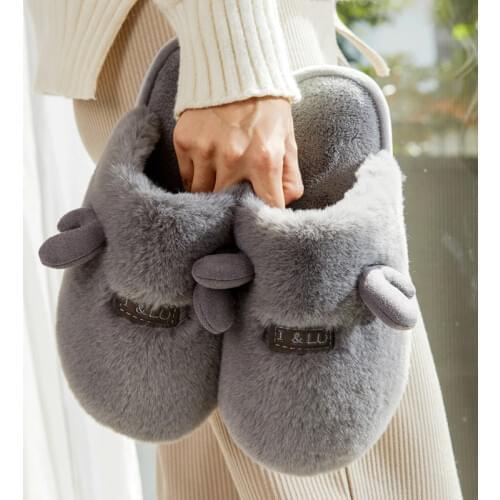 Lovers Plush Cotton Slippers Female Household Indoor Cute Home Warm Non-Slip Claw Couple Floor Men House Designer Women Sandals