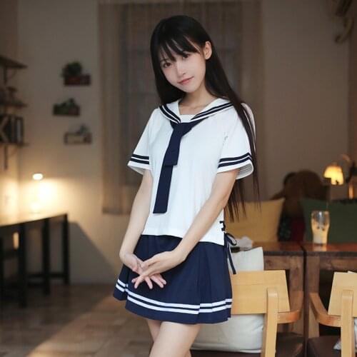 Japan School Uniform For Girl Korean Fashion Navy Style Skirts Japanese Clothes Cheerleader Uniforms Harajuku Kawaii Seifuku