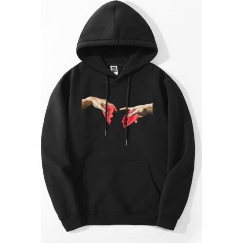 Funny Men Sweatshirt Hoodies Michelangelo Heart Break 2019 Spring Winter Warm Fleece Hoodie Hipster Men Fashion Casual Pullover