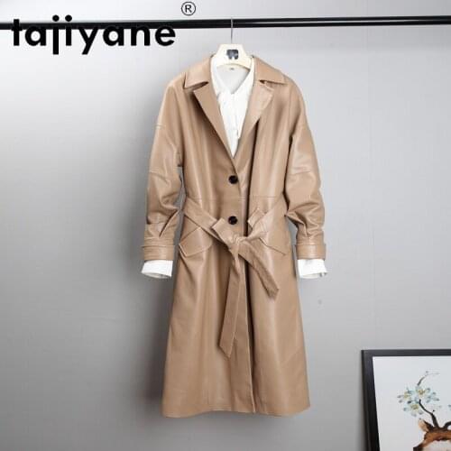 Tajiyane 2021 Real Leather Clothes for Women Genuine Sheepskin Jackets Woman Long Coats Slim 5XL 6XL 7XL Mujer Chaqueta TN2090