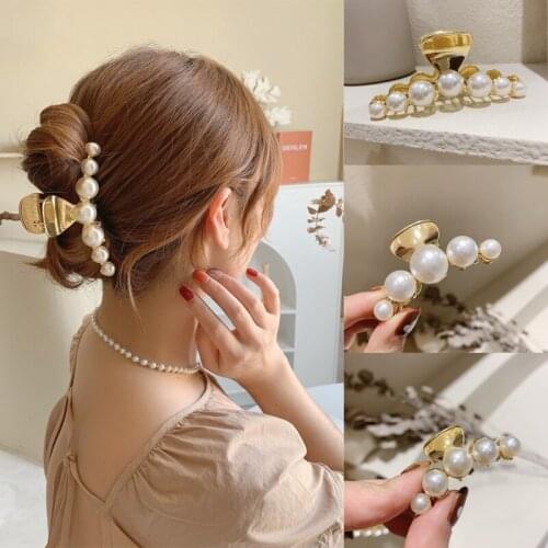CYGJFC Woman Metal Pearl Hair Claws Barrettes Hairgrip Women Hair Accessories Hair Clips Girls Hairgrip Hairpins Headwear