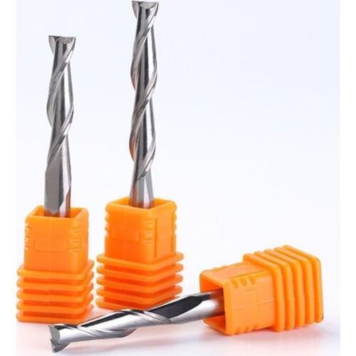 1pc 8mm SHK Wood cutter CNC Router Bit 2 Flutes Spiral End Mill Double Flute Milling Cutter Spiral PVC Cutter CEL 32mm/42mm/52mm