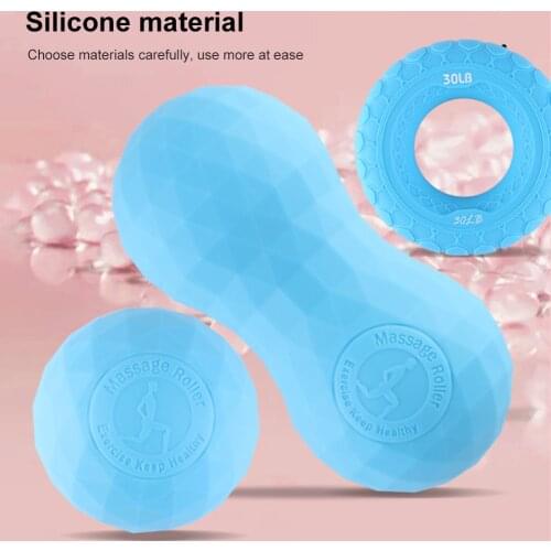 3pcs Silicone Yoga Massage Ball Set Peanut Ball Cervical Membrane Rehabilitation for Yoga Pilates Physical Therapy Core Fitness