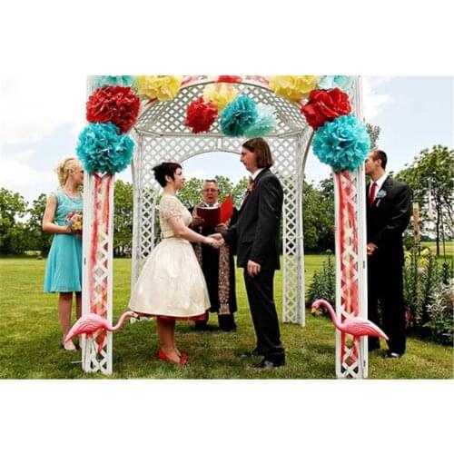 Free shipping 10 inch (25cm) 10pcs/pack tissue paper flower pom pom with many colors available for wedding decorations