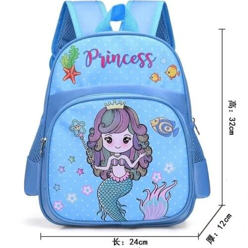 Cartoon Mermaid Kids School Bag Cute Kindergarten Backpack Toddler Baby Preschool Bag Children Gift 3-8 Years Old