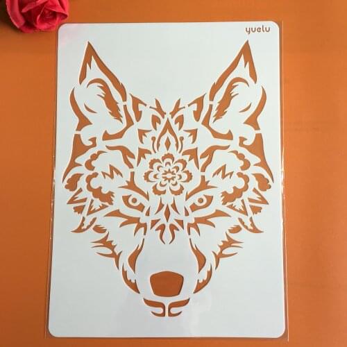 A4 29 * 21cm diy craft Wolf mold for painting stencils stamped photo album embossed paper card on wood, fabric,wall stencil