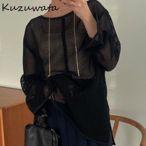 Ажурные блузки Kuzuwata China At AliExpress