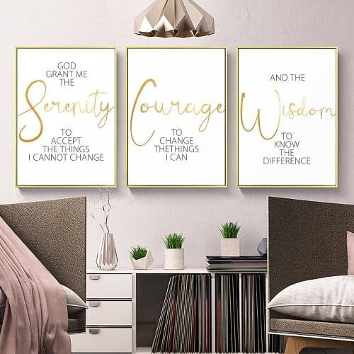 Minimalist Poster Serenity Prayers Addiction Gallery Wall Art Christian Prints and Canvas Painting Nordic Office Home Decoration