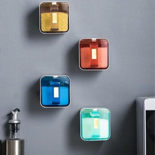 Multicolor Spice Jar Set Salt And Pepper Seasoning Bottle Wall Mounted Kitchen Condiment Cruet Storage Container