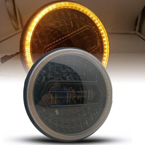 Hi Power Black 7inch Led Headlight White DRL Amber Turn Signal Motorcycle Refit Headlamp For Electra Glide Fat Boy